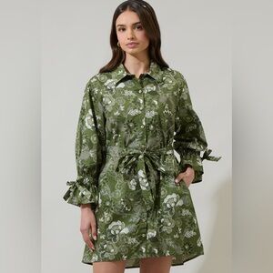 Sugarlips Hazleton Floral Emelia Button Up Mini Dress